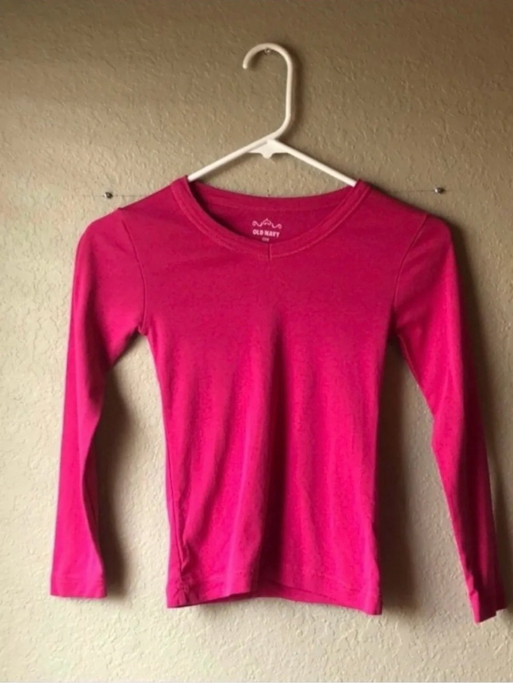 Old Navy Shirt Girls Y2K Dark Pink Long Sleeve Shirt Casual Top Girls Small 6-7